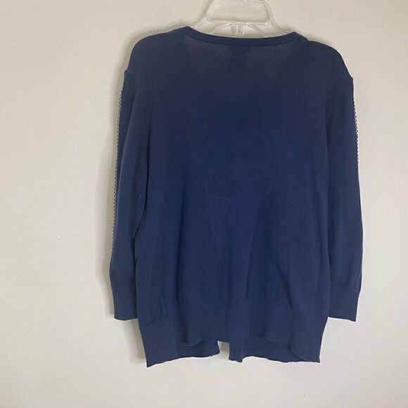 Ann Taylor|Button up|Cardigan|100% Cotton| open knit sleeves|Medium - Picture 12 of 13